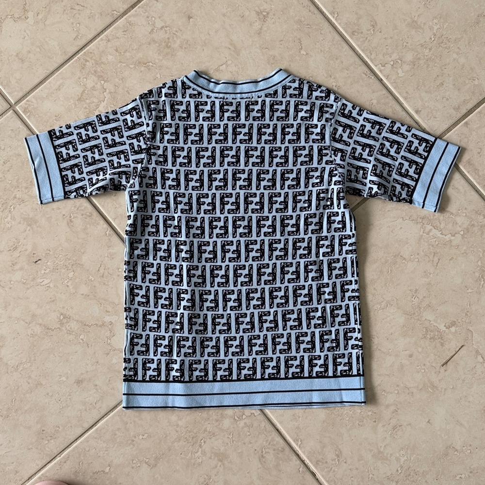Fendi Sweater T-Shirt in Blue and Black - Picture 6 of 6